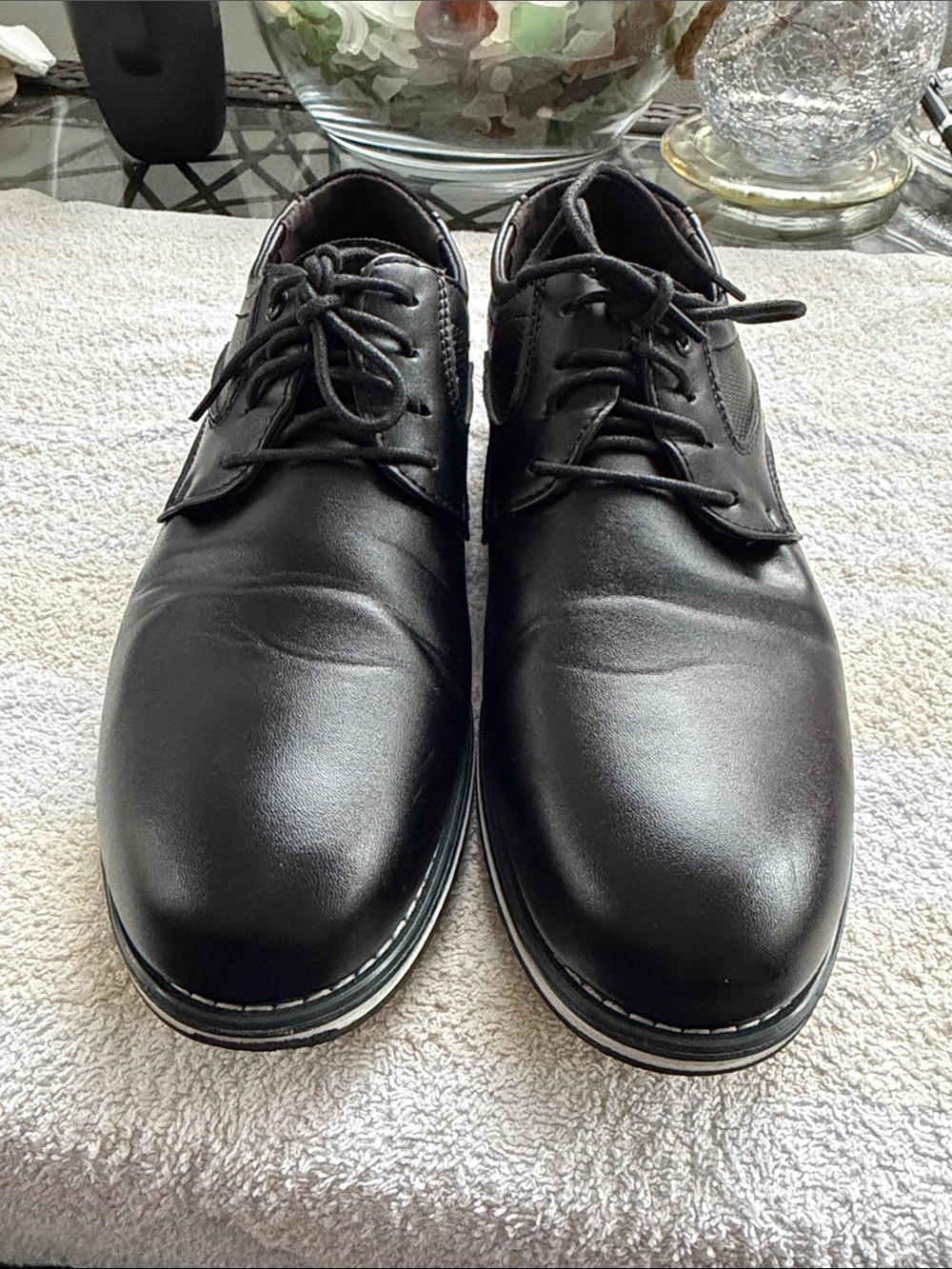 Gatsby Men's Black Derby Dress Shoes Lace-Up Round Toe US 9 AA